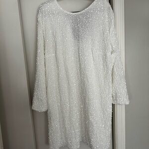 SHEIN White Sequin Dress